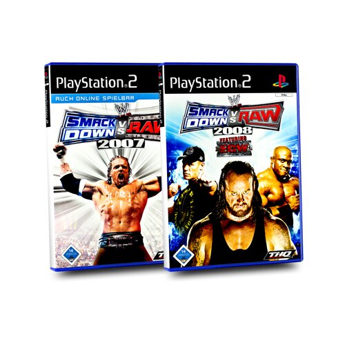 PlayStation 2 Spiele Bundle : WWE SMACK DOWN SMACKDOWN VS RAW 2007 + 2008 - 2 Spiele - PS2