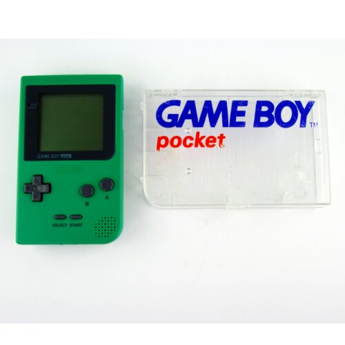 Gameboy Pocket Konsole in Grün / Green + Transportbox #22E