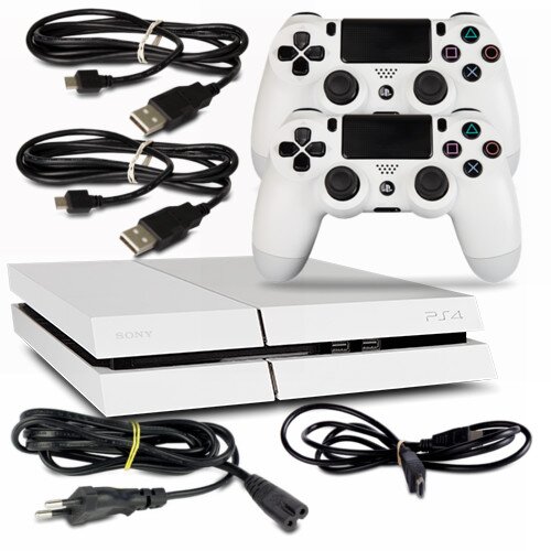 PS4 Konsole - Modell Cuh-1216A 500Gb in Weiss #35 + Stromkabel + HDMI + 2 Controller mit Ladekabel
