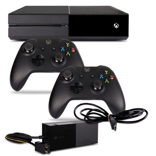 Xbox One Konsole mit 500 GB Festplatte in Schwarz + Netzkabel + HDMI + 2 original Wireless Controller Schwarz