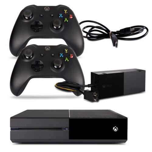 Xbox One Konsole mit 1 TB Festplatte in Schwarz + HDMI + Netzkabel + 2 Originale Wireless Controller Schwarz