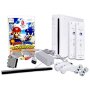 Nintendo Wii Konsole in Weiss + alle Kabel + 2 Nunchuk + 2 Fernbedienung + Spiel Mario & Sonic - Bei Den Olympischen Spielen