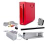 Nintendo Wii Konsole Rot (B-Ware) #50 + Standfuss + Netzteil + original 3-Cinch-Kabel + Scart Adapter + Sensorleiste