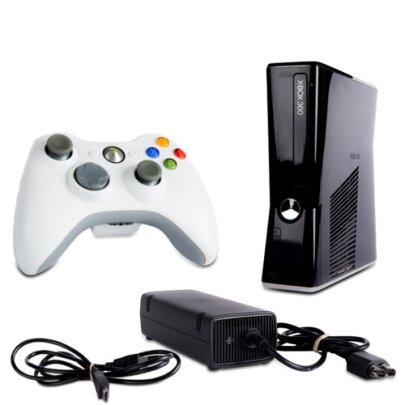 Xbox 360 Konsole Trinity Slim Schwarz #4 + Ladekabel +...