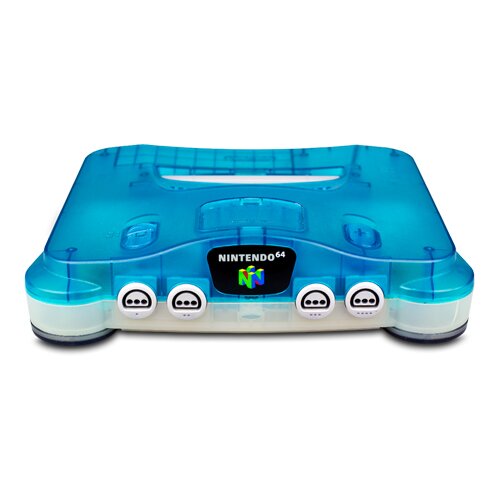 N64 - Nintendo 64 Konsole in Transparent Blau Weiss - Ocean Blue - ohne Kabel