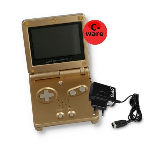 Gameboy Advance SP Konsole in Zelda Gold Edition + original Ladekabel #51C