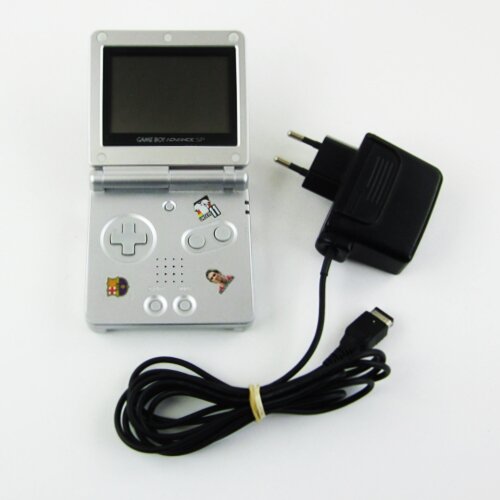 Gameboy Advance SP Konsole in Silber / Silver / Platin mit Ladekabel #57C