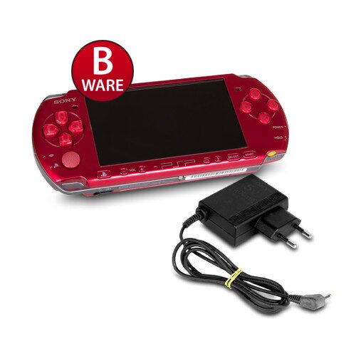 Sony Playstation Portable - PSP 3004 Slim & Lite Konsole in Rot / Red #32B + Ladekabel
