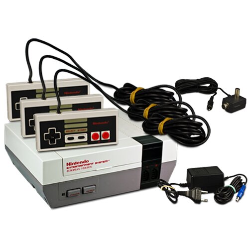 NES Konsole + 3 Controller + Netzteil + Antennenweiche - Nintendo Es