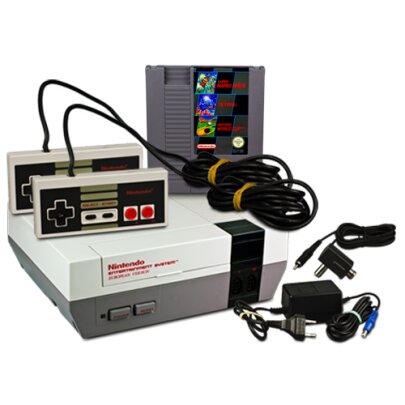 NES Konsole + 2 Controller + Kabel + Spiel 3 in 1 -...