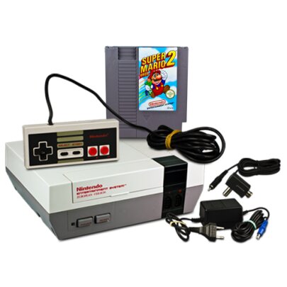 NES Konsole + Controller + Kabel + Spiel Super Mario...
