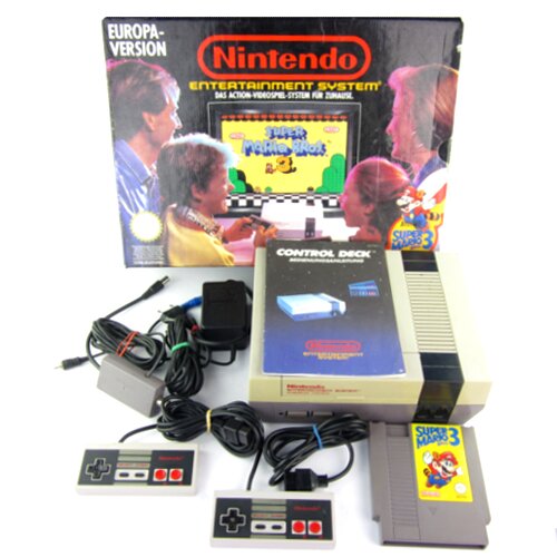 NES Konsole + 2 Controller + Netzteil + Antennenweiche + Super Mario Bros. 3 + OVP #B-Ware