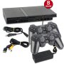 PS2 Konsole Slim Line in Schwarz (B-Ware) #40B + 2 Ähnliche Controller + alle Kabel