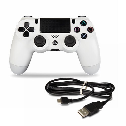 Original Playstation 4 Ps4 Dualschock Controller / Gamepad in Weiss / Weiß  + Controllerladekabel