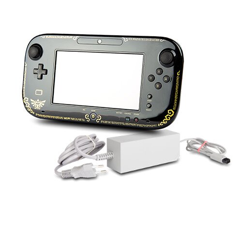ORIGINAL NINTENDO Wii U WII-U GAMEPAD CONTROLLER ZELDA EDITION in SCHWARZ + ORIGINAL LADEKABEL in GRAU