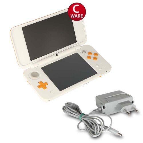 Nintendo New 2DS XL Konsole in Weiss Orange + original Ladekabel #27C