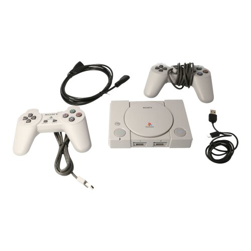Playstation 1 - Ps1 - Psx Konsole Mini in Grau mit Hdmi und 2 Controllern