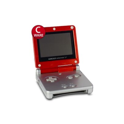Gameboy Advance SP Konsole in Mario Rot OHNE Ladekabel -...