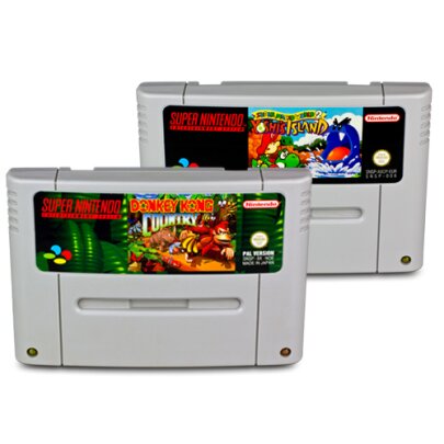 2 SNES Spiele DONKEY KONG COUNTRY 1 + SUPER MARIO WORLD 2