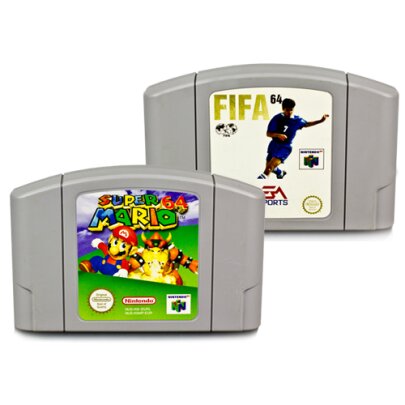 2 N64 SPIELE SUPER MARIO 64 + FIFA 64 - NINTENDO 64